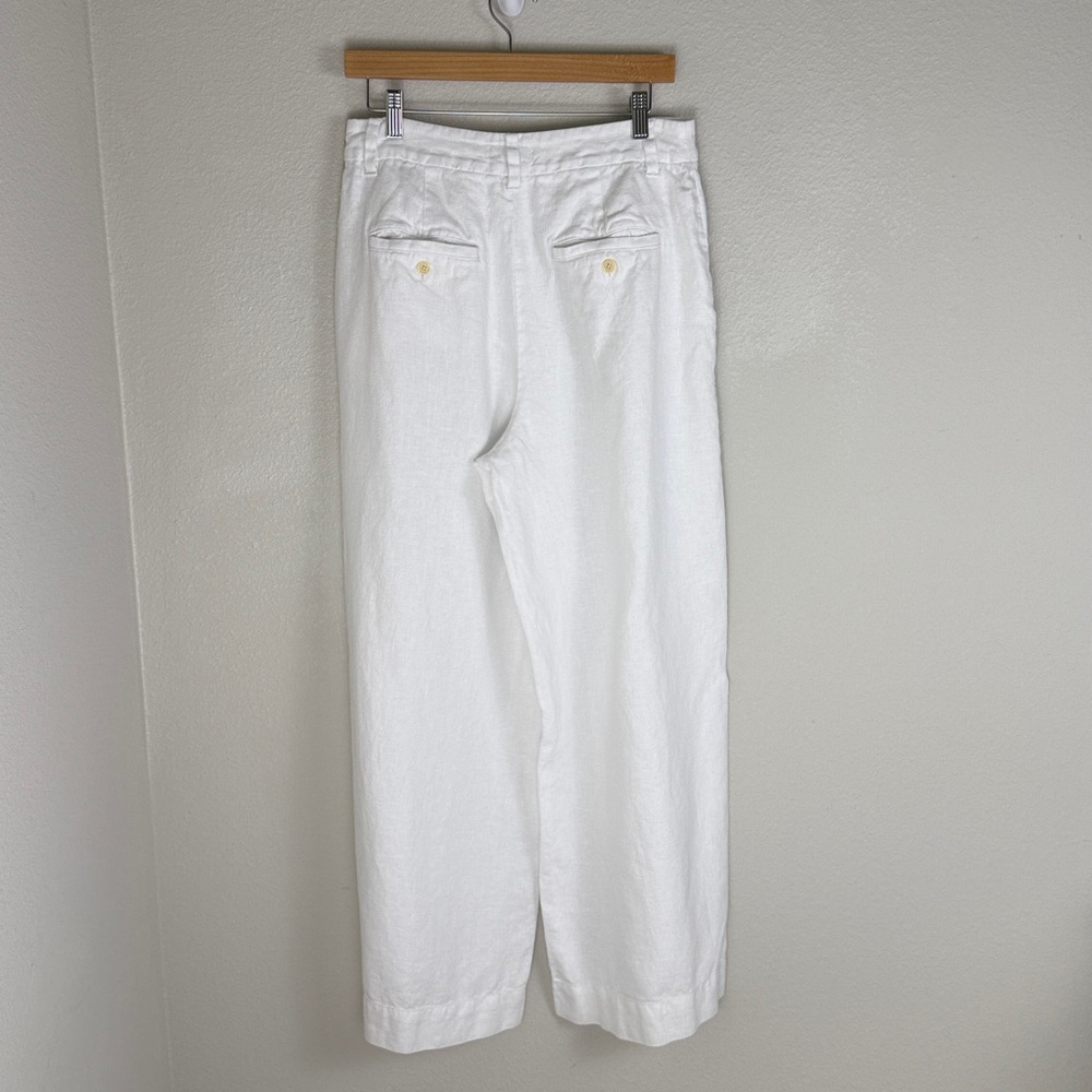 Madewell Women's The Harlow Wide-Leg Pant in 100% Linen Eyelet White 8 - Picture 5 of 14